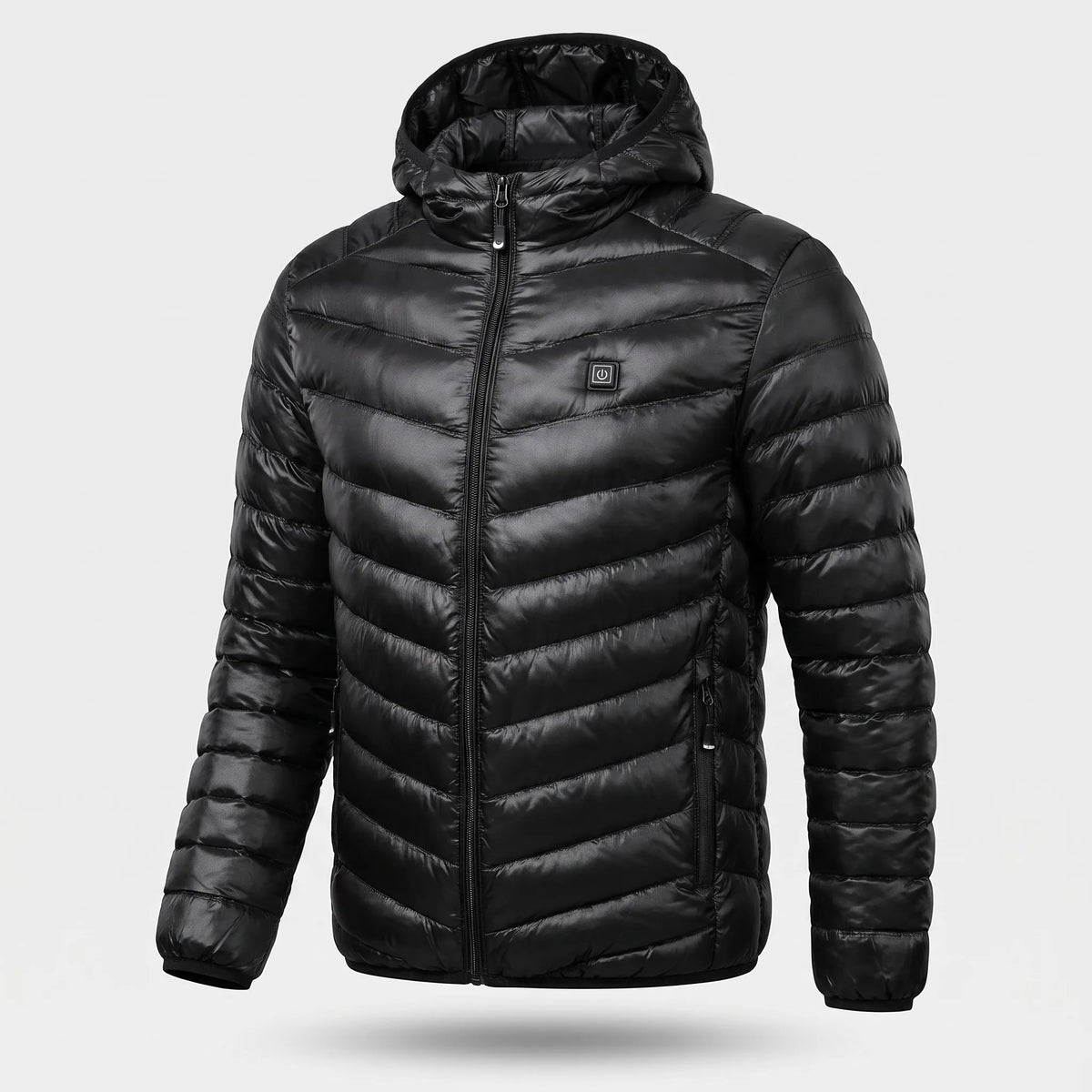 Veste chauffante noire à capuche