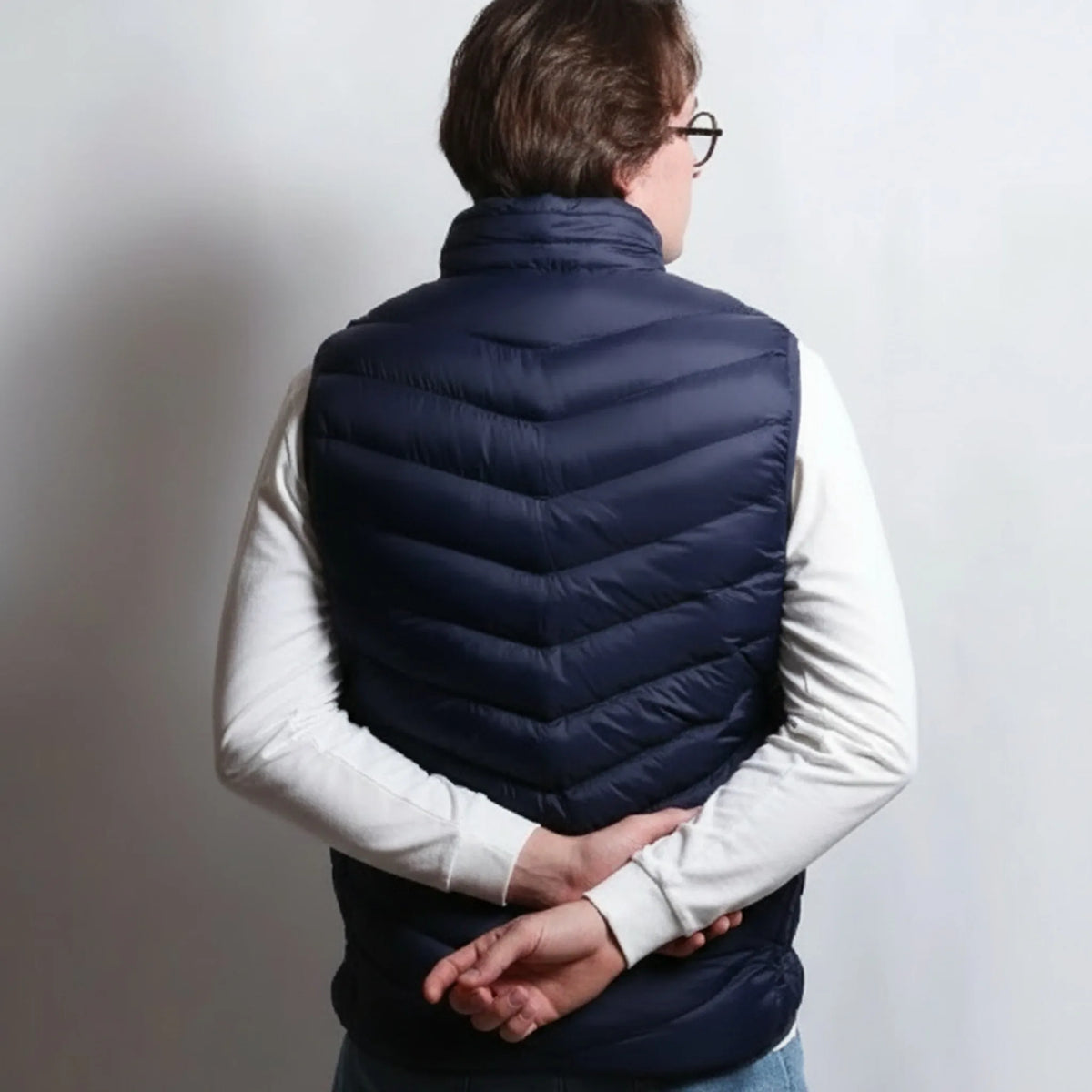 Gilet chauffant Chaudia bleu marine vu de dos